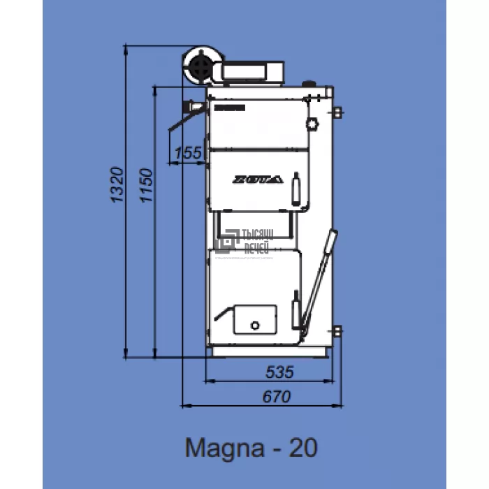 Полуавтоматический твердотопливный котел MAGNA-20 (ZOTA) 20 кВт - фото, отзывы