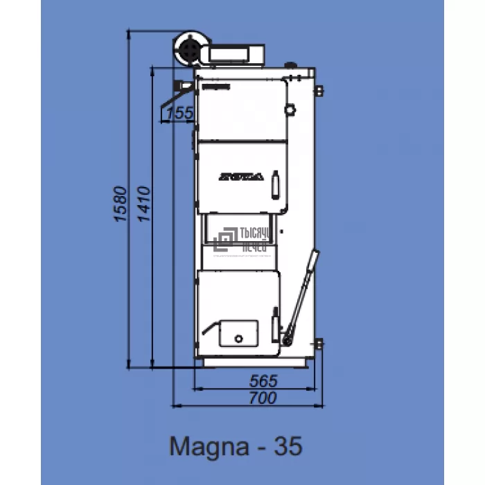 Полуавтоматический твердотопливный котел MAGNA-35 (ZOTA) 35 кВт ОТКЛ - фото, отзывы