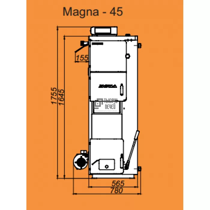 Полуавтоматический твердотопливный котел MAGNA-45 (ZOTA) 45 кВт - фото, отзывы