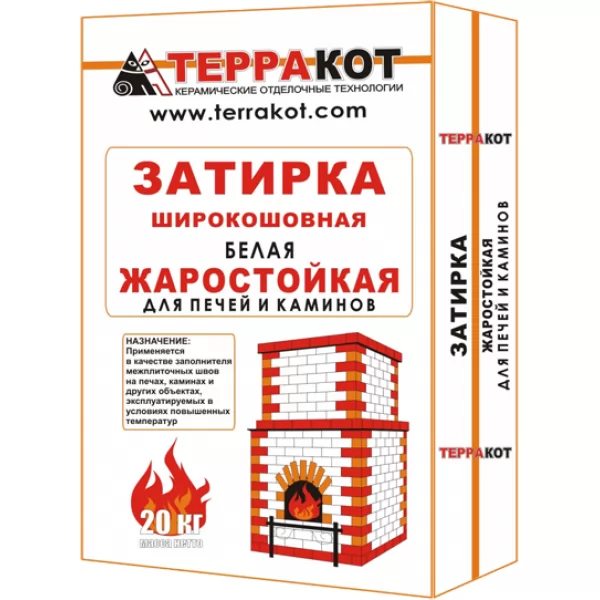 Затирка белая "Терракот", жаростойкая, 5 кг (Терракот)