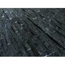 Превью Плитка из камня Кварцит Неоклассик черный, панель 600 x 150 x 15-20 мм (0.54 м2 в уп.), уп. (Pharaon)