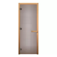 Дверь для бани Сатин белый 1800х700 (8мм, 3 петли 716 CR хром, ОСИНА) (Везувий) РАСПРОДАЖА