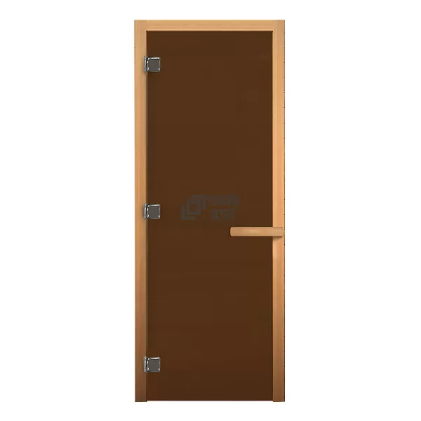 Дверь для бани Бронза матовая 2000х700 (8мм, 3 петли 716 CR хром, ОСИНА) (Везувий) ОТКЛ
