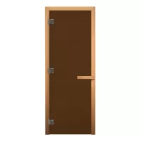 Дверь для бани Бронза матовая 1900х700 (8мм, 3 петли 716 GB олив., ХВОЯ) (Везувий)