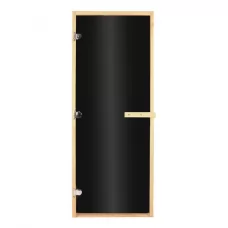 Дверь для бани Black непрозрачная 1900х700 (8мм, 3 петли 716 CR хром, ОСИНА) (Везувий)