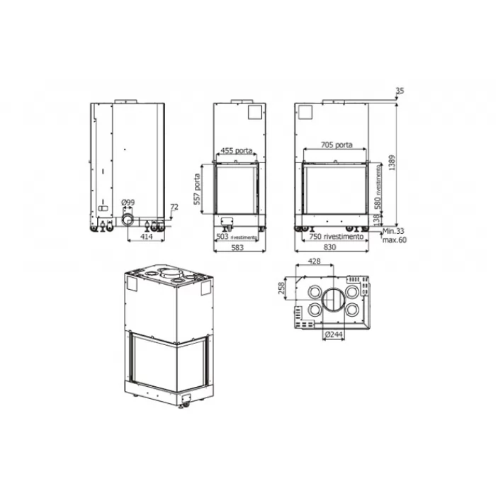 Фотография Каминная топка MCZ Forma 75 dx (MCZ) 10,6 кВт