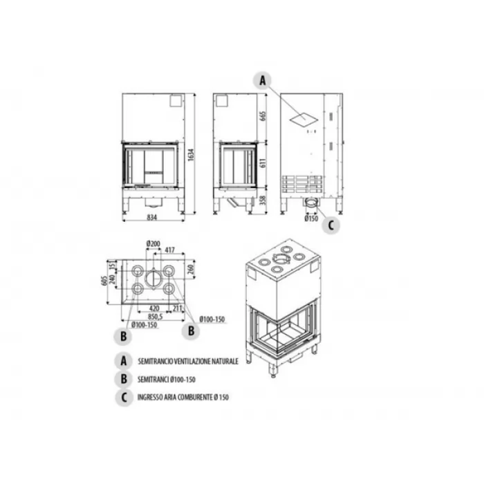 Изображение Каминная топка MCZ Plasma 75 dx Wood (MCZ) 15,5 кВт