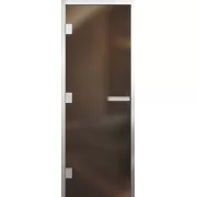 Дверь для хамама Элит Al, стекло 8мм, бронза Matelux, 3 петли Лев., ГР, 1900х700 (АРТА)