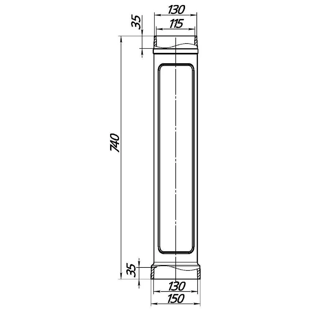 Стартовый дымоход 115-130 / 740 мм, серый, чугун (Pro Metall) купить по  цене 7 700 руб. в Екатеринбурге | 1000 Печей